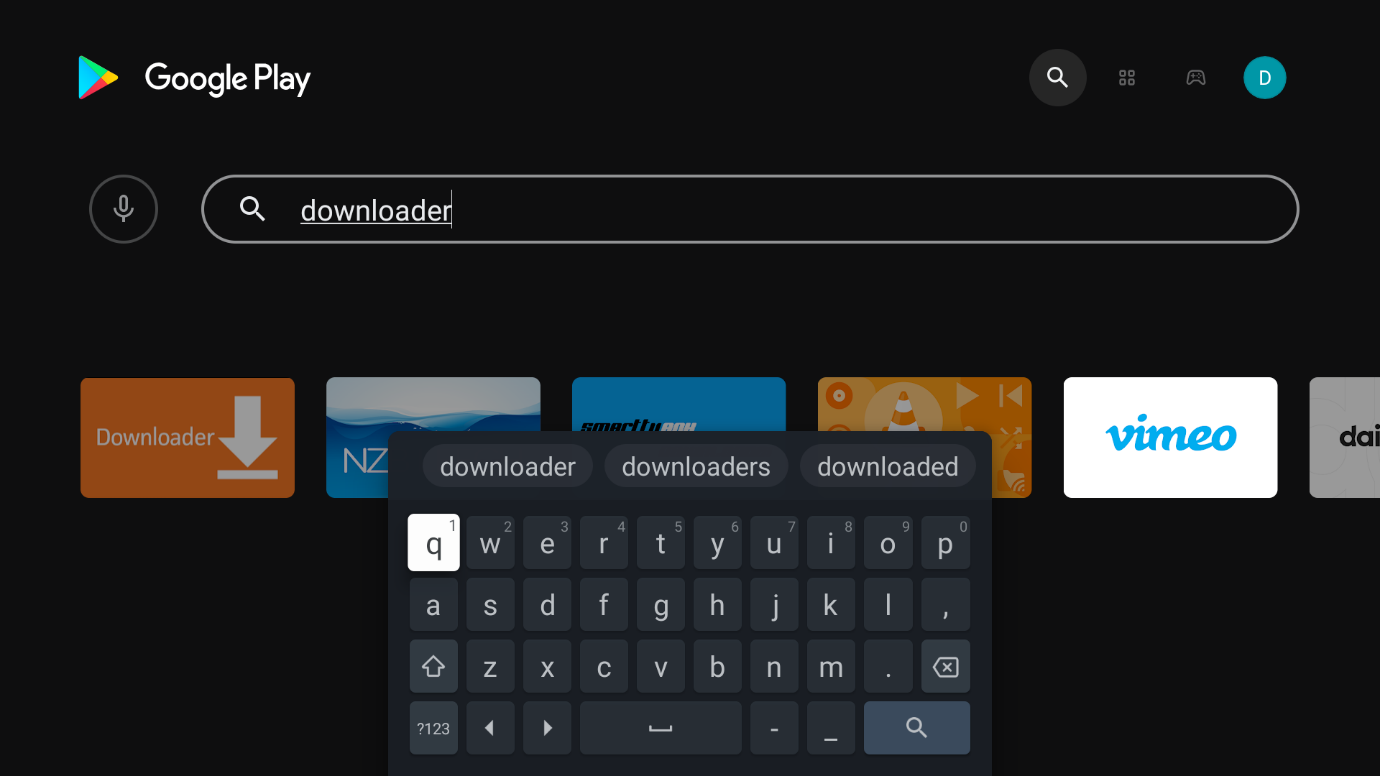 Step 2: Type in downloader