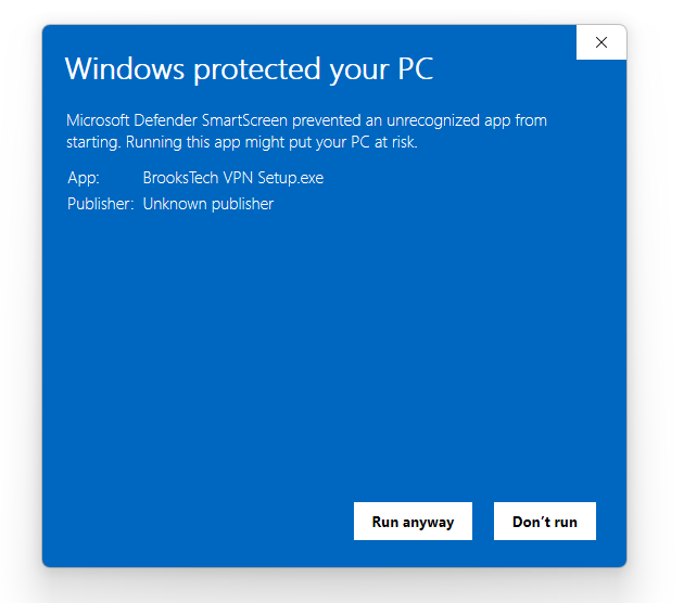 Step 4: Click Run Anyway